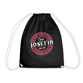 Josefin Geschenkidee Geschenk Geburtstag - Turnbeutel - Schwarz - Vorne