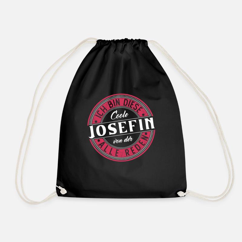Josefin Geschenkidee Geschenk Geburtstag - Turnbeutel - Schwarz