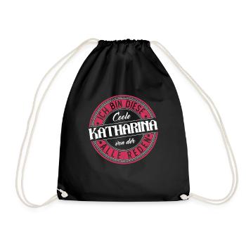 Katharina Geschenkidee Geschenk Geburtstag - Turnbeutel - Schwarz - Vorne