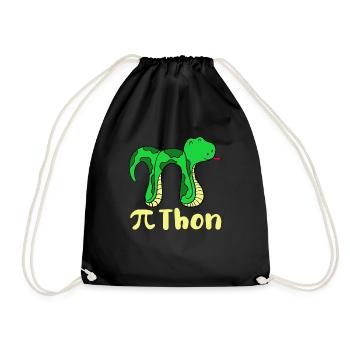 Funny snake pi day math python science joke - Drawstring Bag - black - Front