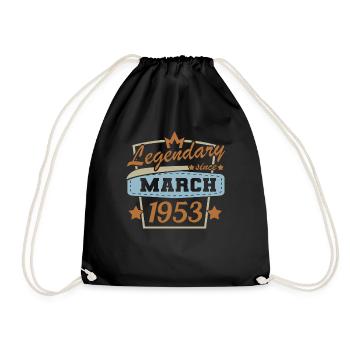 Légendaire depuis mars 1953 Dictons d’anniversaire rétro - Sac de sport léger - noir - Devant
