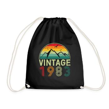 Classic Vintage 1983 40. Geburtstag 40 Jahre alt - Turnbeutel - Schwarz - Vorne