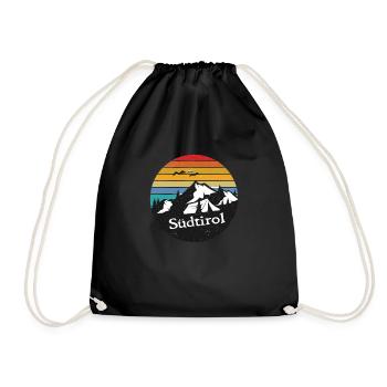 Skier Vintage South Tyrol Eagle Coat of Arms Gift - Drawstring Bag - black - Front