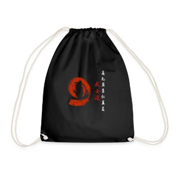 7 Virtues of a Samurai Japanese characters - Drawstring Bag - black - Front