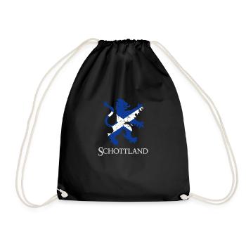 Scotland Scottish flag Coat of arms motif - Drawstring Bag - black - Front