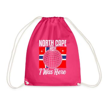 Nordkap/ North Cape team Round trip design - Drawstring Bag - fuchsia - Front