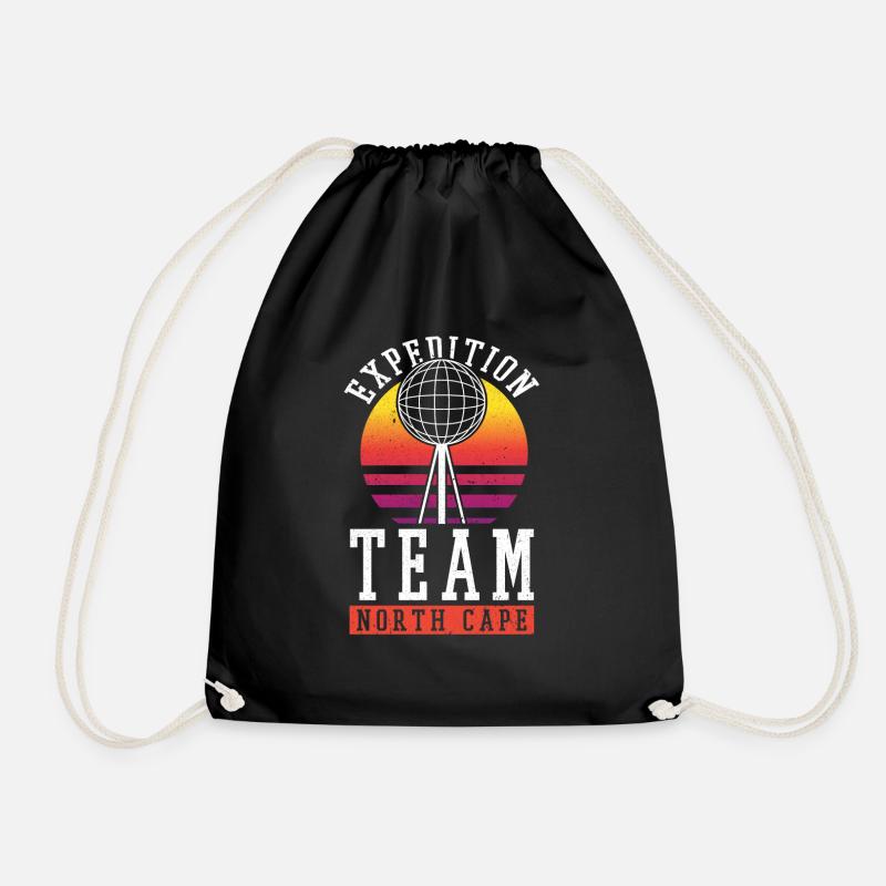 Nordkap/ North Cape team Rundreise design - Turnbeutel - Schwarz