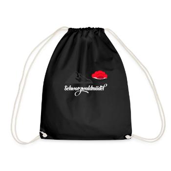 Schwarzwälder Bollenhut Schwarzwaldmädel - Turnbeutel - Schwarz - Vorne