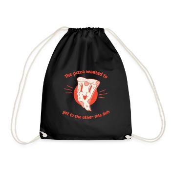 La pizza voulait aller à l’autre côté plat - Sac de sport léger - noir - Devant