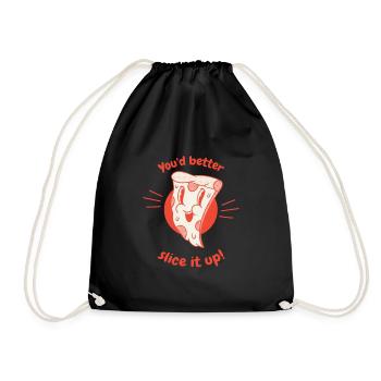 Vous feriez mieux de le trancher! Rétro drôle amateur de pizza - Sac de sport léger - noir - Devant
