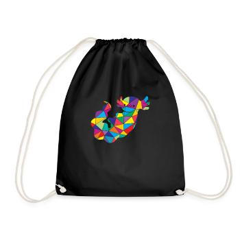 Axolotl Polygon Low Poly Tier - Drawstring Bag - black - Front