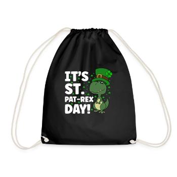 Dinosaur St. Patrick's Day Dino - Drawstring Bag - black - Front