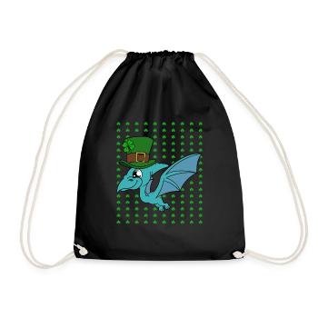 Dinosaur St. Patrick's Day Dino - Drawstring Bag - black - Front