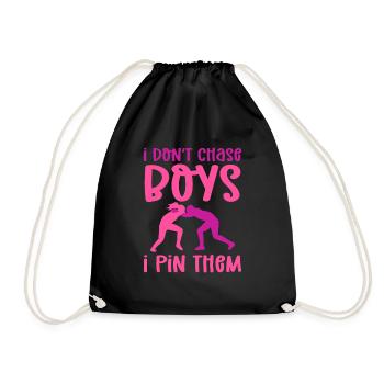 Je ne chasse pas les garçons. Je les épingle. Lutter - Sac de sport léger - noir - Devant