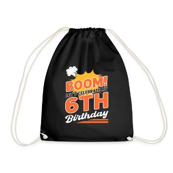 Boom! 6 ans 6ème anniversaire. - Sac de sport léger - noir - Devant