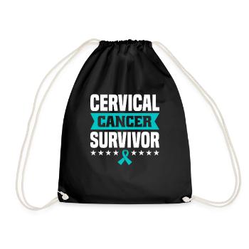 Cervical cancer warriors. - Drawstring Bag - black - Front