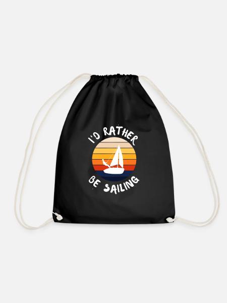 I'd rather be Sailing - Drawstring Bag - black