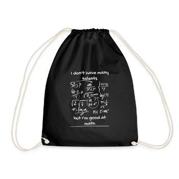 Je n’ai pas beaucoup de talents mais je suis bon en maths - Sac de sport léger - noir - Devant