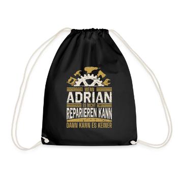 Adrian Name Geschenk Geburtstag - Turnbeutel - Schwarz - Vorne