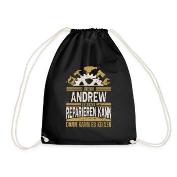 Andrew Name Geschenk Geburtstag - Turnbeutel - Schwarz - Vorne