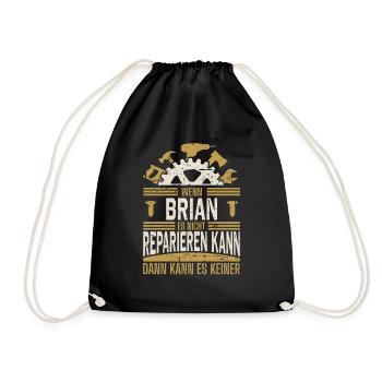 Brian Name Geschenk Geburtstag - Turnbeutel - Schwarz - Vorne