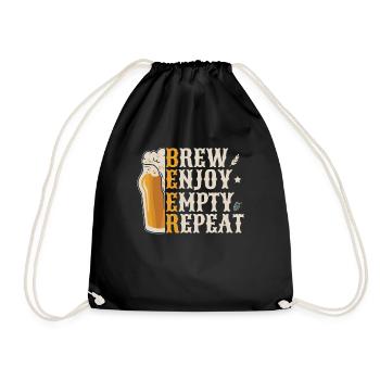 Bier brauen und genießen für Craft Beer Brauer - Turnbeutel - Schwarz - Vorne