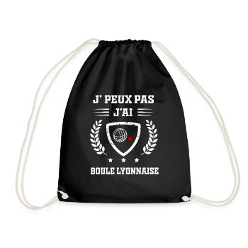 Je peux pas j'ai boule lyonnaise humour - Sac de sport léger - noir - Devant