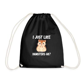 I just like Hamsters ok? - Turnbeutel - Schwarz - Vorne