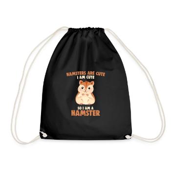 Les hamsters sont mignons Je suis mignon - Sac de sport léger - noir - Devant