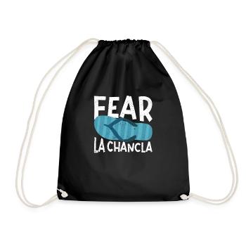 Fear La Chancla Funny Cinco de Mayo Spanish - Drawstring Bag - black - Front