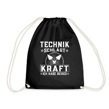 Technik schlägt Kraft Maurermeister Maurer Maurer - Turnbeutel - Schwarz - Vorne