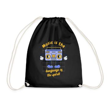 La musique est le langage de l’ Musique rétro - Sac de sport léger - noir - Devant