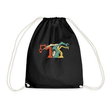 Robot Robotique Ingénieur Rétro - Sac de sport léger - noir - Devant
