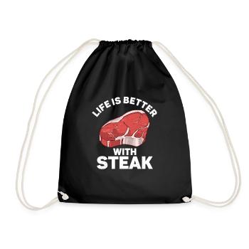 Steak - Drawstring Bag - black - Front
