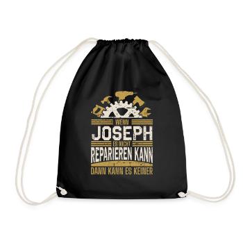 Joseph Name Geschenk Geburtstag - Turnbeutel - Schwarz - Vorne