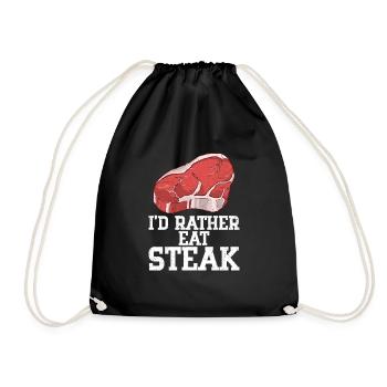 Steak - Drawstring Bag - black - Front