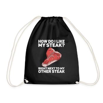 Steak - Drawstring Bag - black - Front