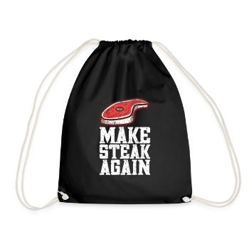 Steak - Drawstring Bag - black - Front