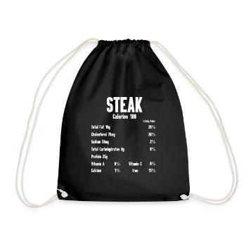 Steak - Drawstring Bag - black - Front