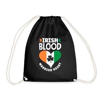 Irish Blood Warrior Heart St Patricks Day Shamrock - Sac de sport léger - noir - Devant