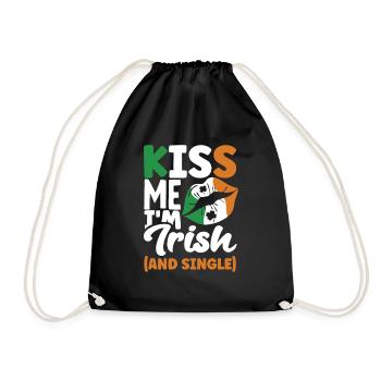Embrasse-moi Je suis irlandais et célibataire St Patrick - Sac de sport léger - noir - Devant