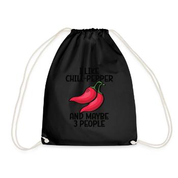 Chili-Pfeffer - Turnbeutel - Schwarz - Vorne