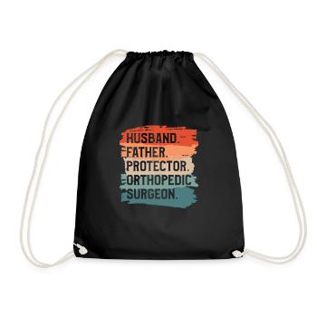 Husband Father Protector Orthopedic Surgeon - Drawstring Bag - black - Front