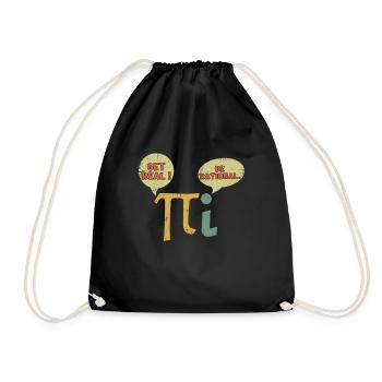 Lustige Mathe Real März Mathe Urlaub Mathematik Pi - Turnbeutel - Schwarz - Vorne