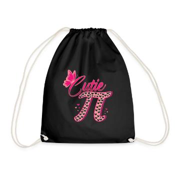 Schmetterling Niedlich Pi Mathe Urlaub Mathematik Pi Tag - Turnbeutel - Schwarz - Vorne