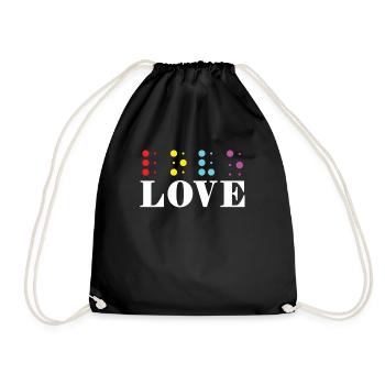 Love Braille Alphabet Braille Language Letters - Turnbeutel - Schwarz - Vorne