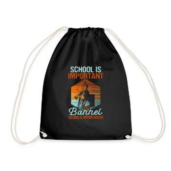 L’école drôle est importante, mais les courses de barils - Sac de sport léger - noir - Devant