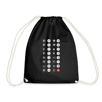 Elevator buttons. Elevator mechanic - Drawstring Bag - black - Front