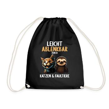 Leicht Ablenkbar durch Katzen Und Faultiere - Turnbeutel - Schwarz - Vorne