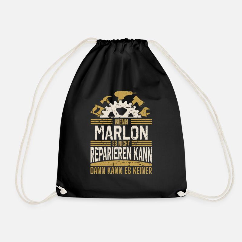 Marlon Name Geschenk Geburtstag - Turnbeutel - Schwarz